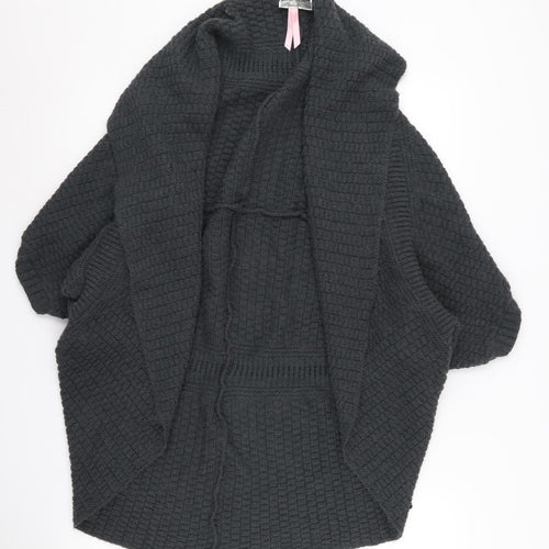 Lipsy Women's Black Cape Jumper S/M Waffle Knit
