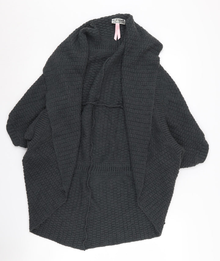 Lipsy Women's Black Cape Jumper S/M Waffle Knit