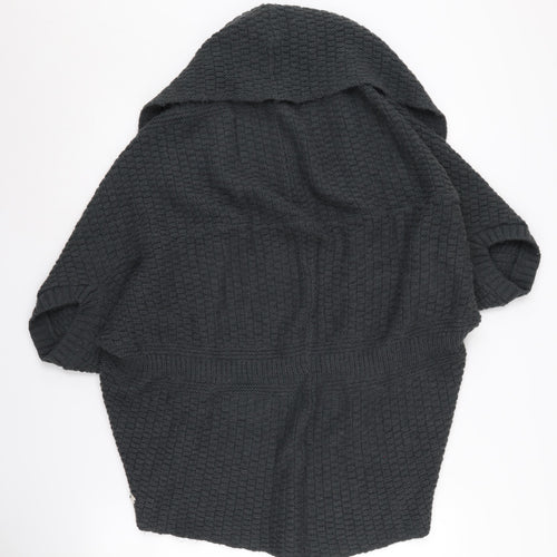 Lipsy Women's Black Cape Jumper S/M Waffle Knit
