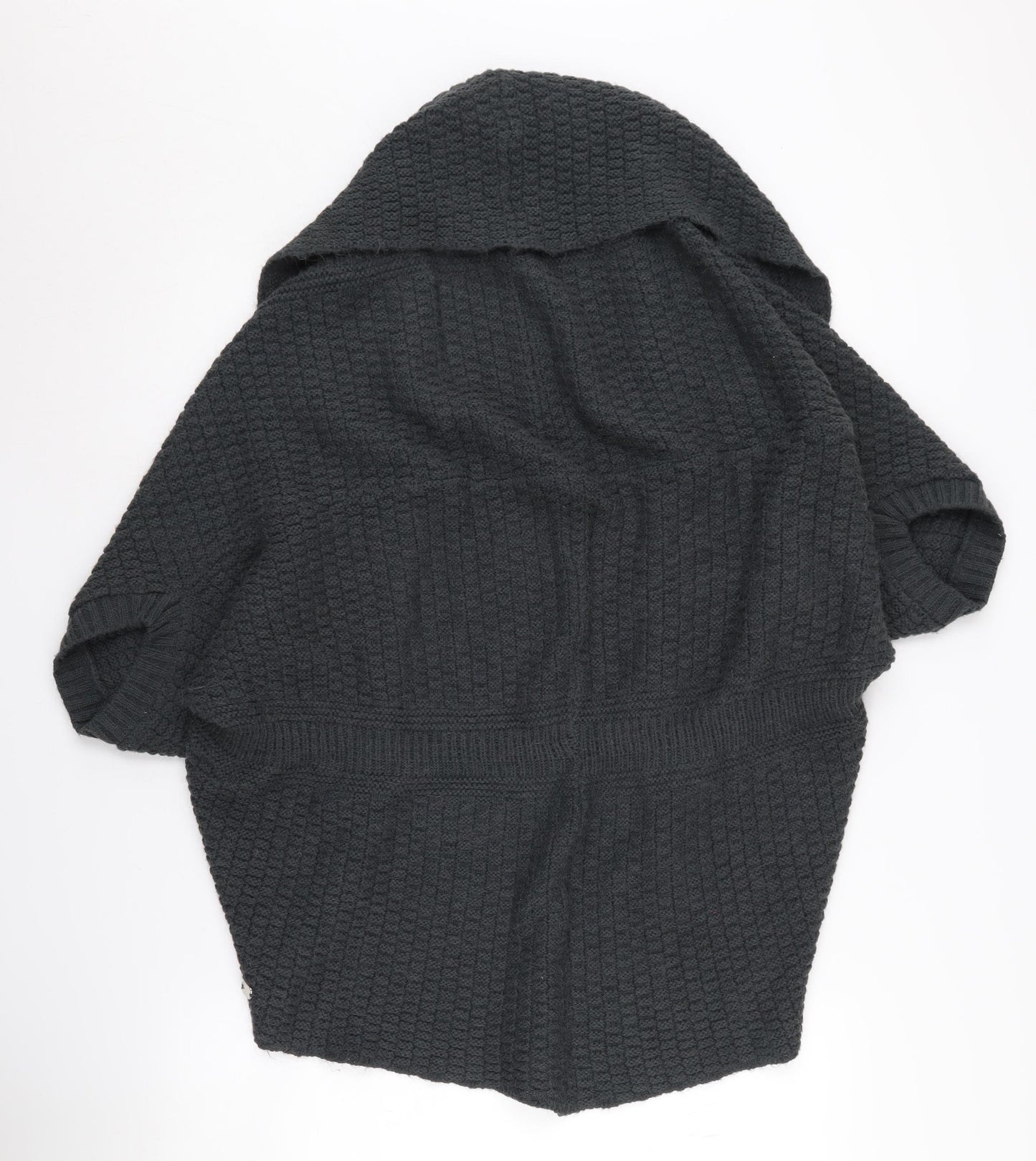 Lipsy Women's Black Cape Jumper S/M Waffle Knit
