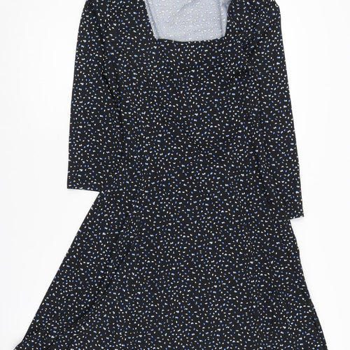 QED London Women's Black Fit & Flare Dress Size 12