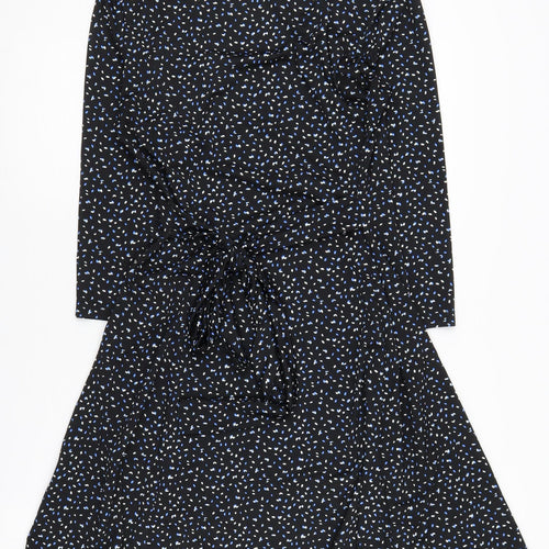 QED London Women's Black Fit & Flare Dress Size 12