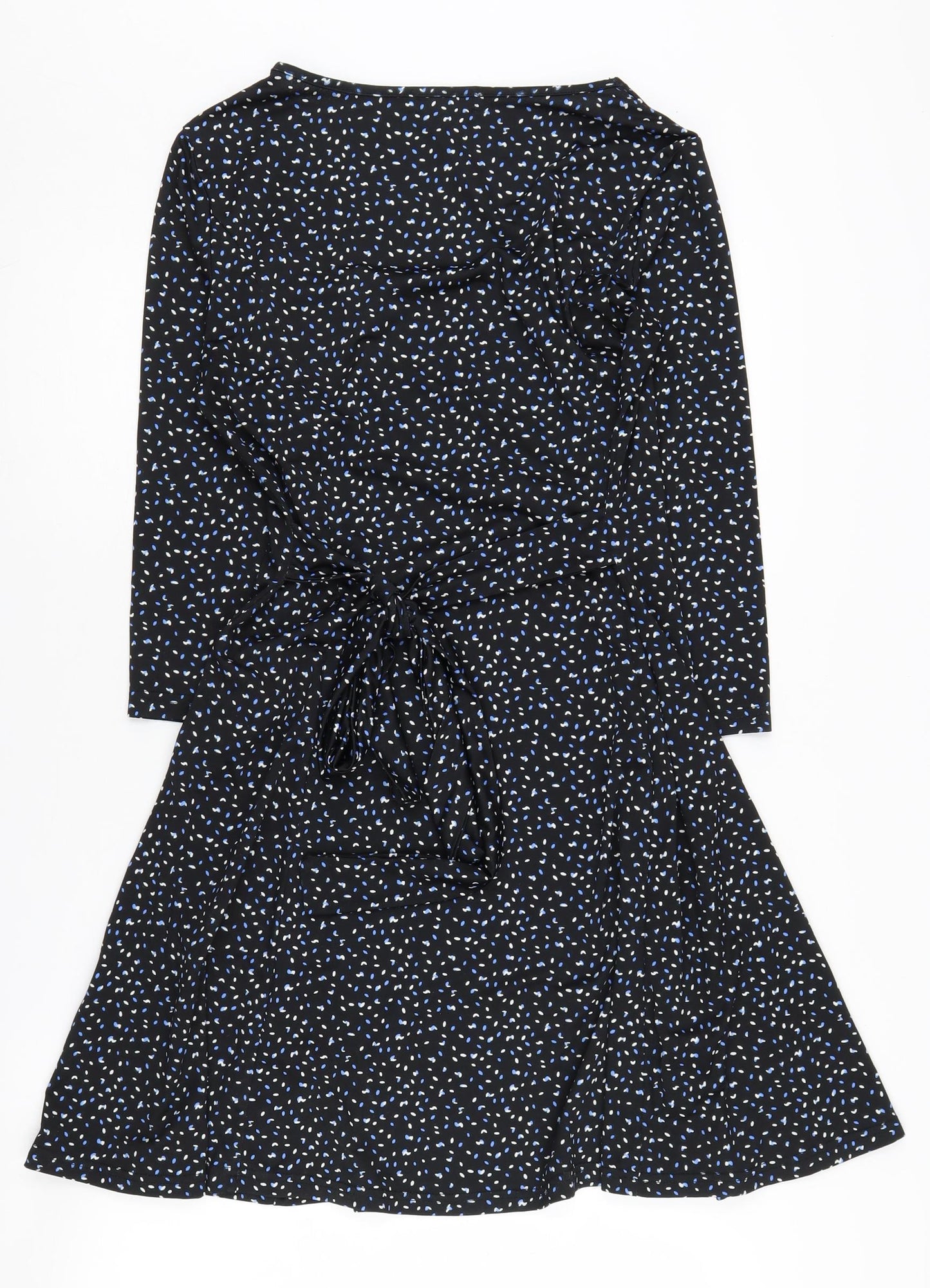 QED London Women's Black Fit & Flare Dress Size 12