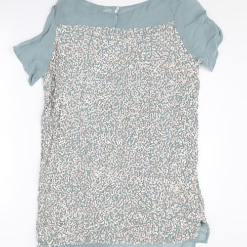 Next Women's Green Sequin Tunic UK 12 Short Sleeve