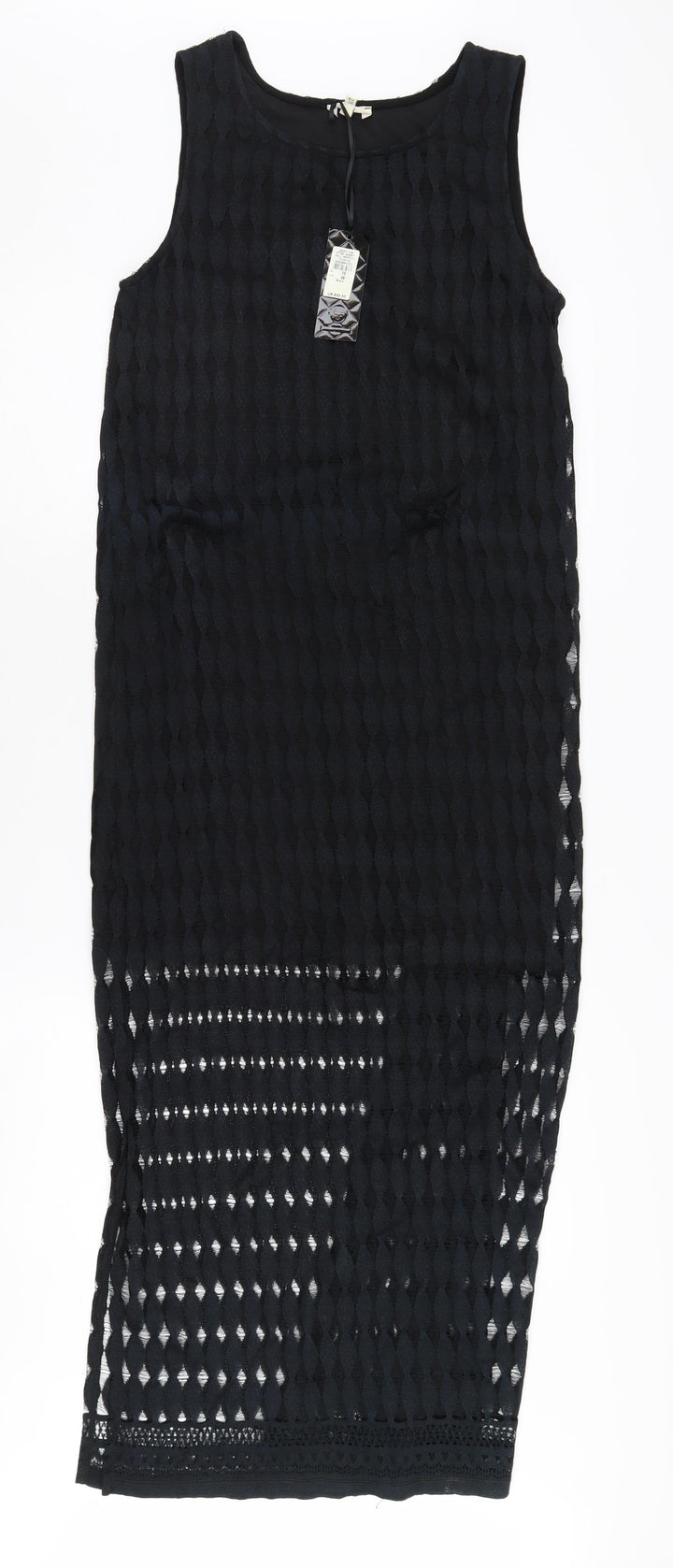 River Island Women’s Black Geometric Midi Dress UK 10