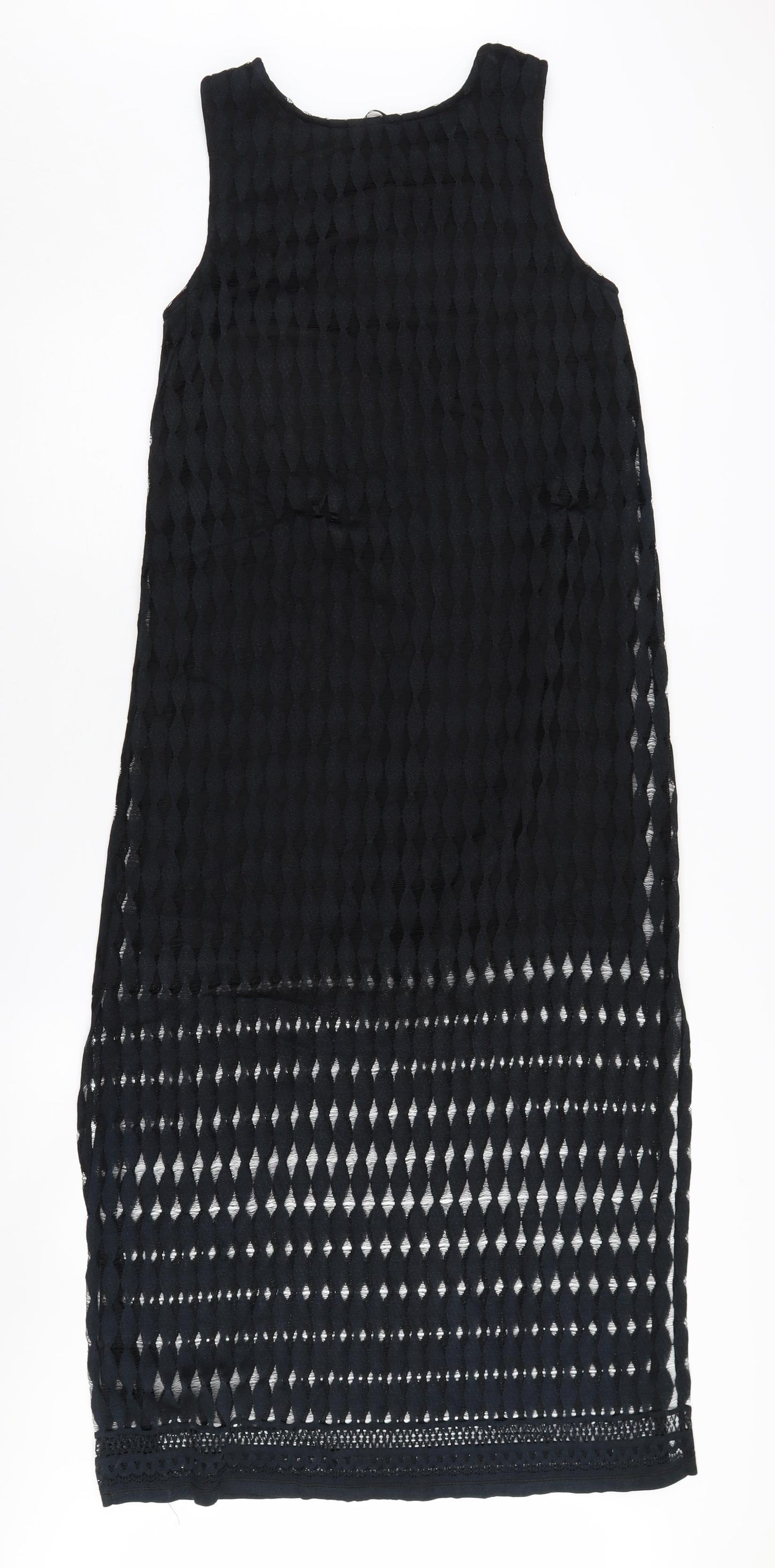 River Island Women’s Black Geometric Midi Dress UK 10