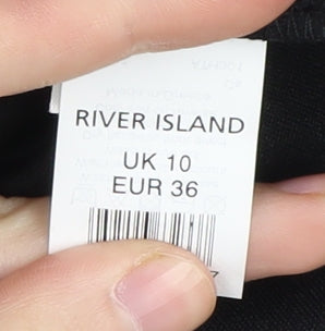 River Island Women’s Black Geometric Midi Dress UK 10