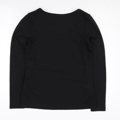 Morgan Women's Black Long Sleeve Basic Zip Top, L