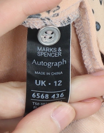 Marks and Spencer Women's Beige Blue Paisley Shift Dress