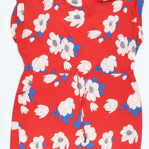 Yumi Women's Red Floral Dress Size 24 Short Sleeve