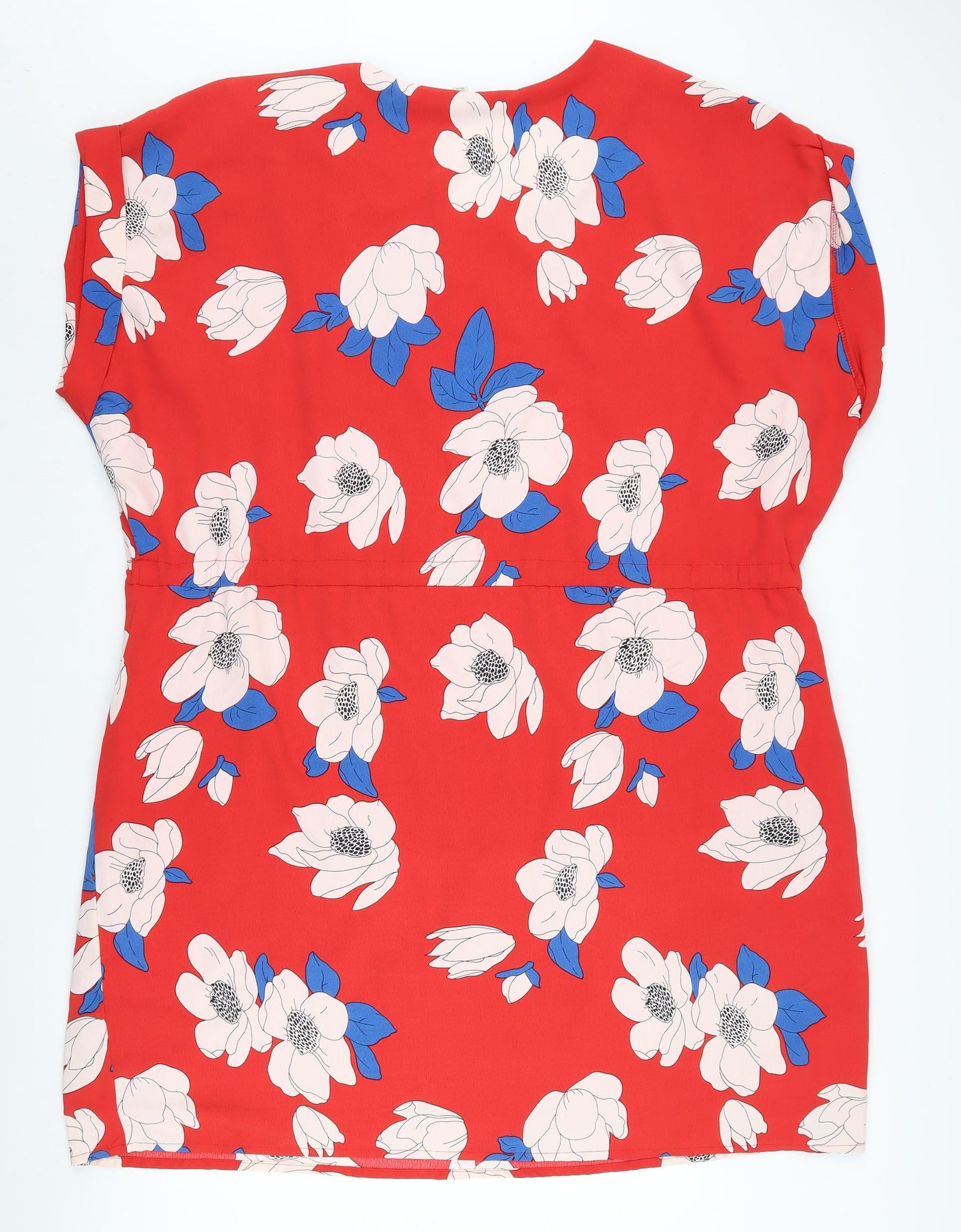 Yumi Women's Red Floral Dress Size 24 Short Sleeve
