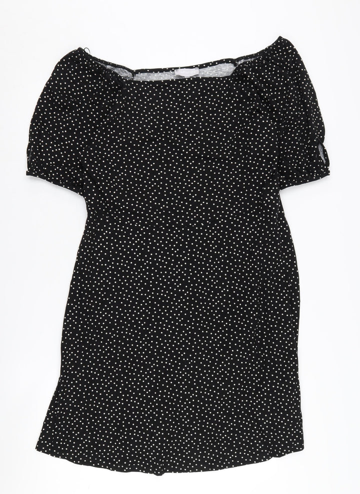 Red Herring Women's Black Polka Dot Shift Dress Size 12