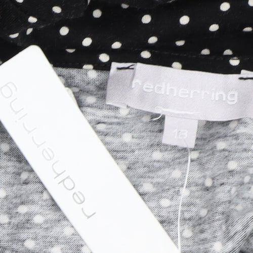 Red Herring Women's Black Polka Dot Shift Dress Size 12
