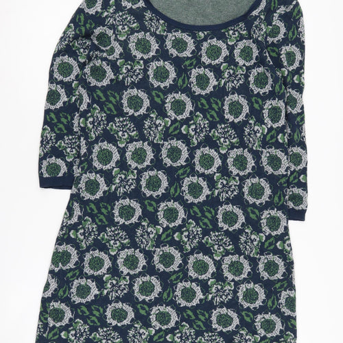 Laura Ashley Women's Green Floral Shift Dress Size 14
