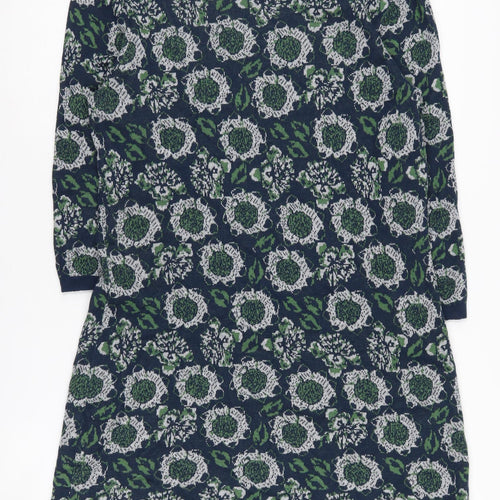 Laura Ashley Women's Green Floral Shift Dress Size 14