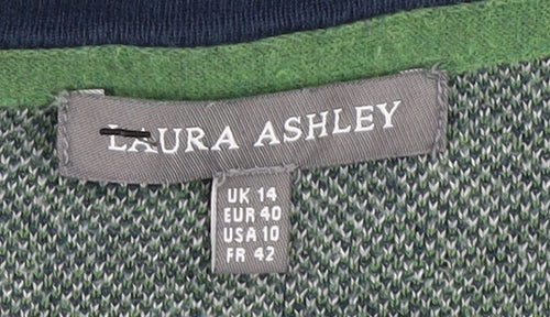 Laura Ashley Women's Green Floral Shift Dress Size 14