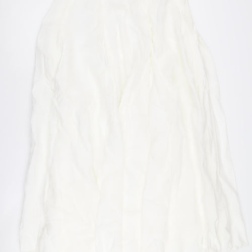 Twin-Set White Linen Midi Skirt Women Size S