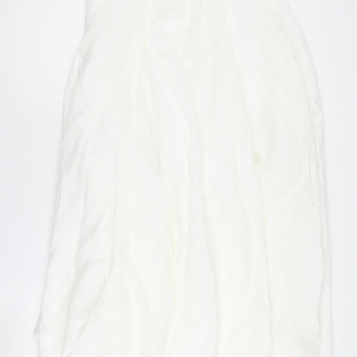 Twin-Set White Linen Midi Skirt Women Size S