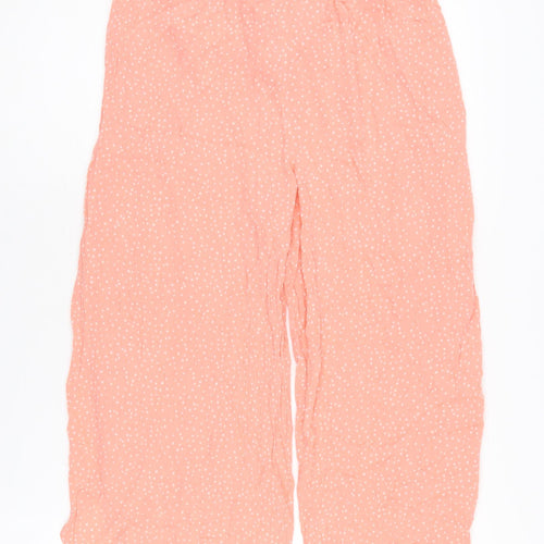Rip Curl Women's Pink Polka Dot Wide-Leg Trousers S