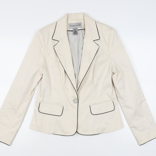 Warehouse Women's Ivory Blazer, Size 14, Regular Fit