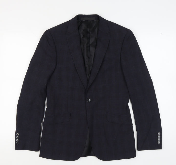 Kin by John Lewis Men's Blue Check Slim Fit Blazer 36R