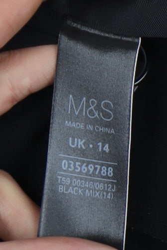 Marks and Spencer Women's Black Blazer Shawl Lapel Size 14