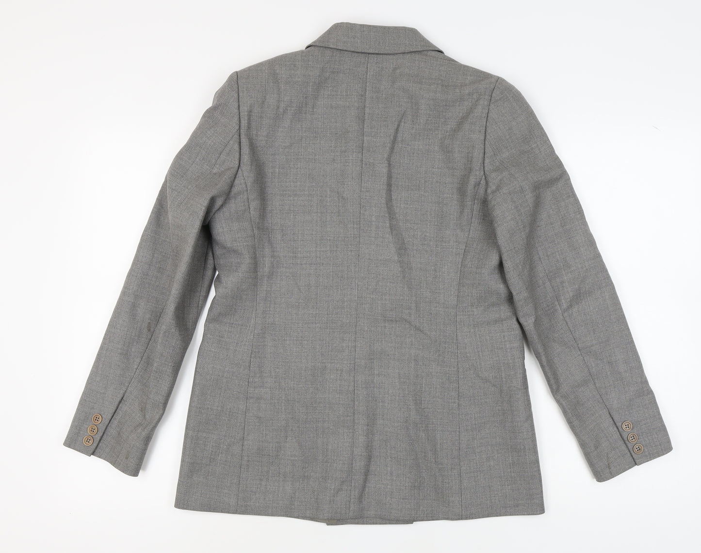 Max Mara Women's Grey Wool Blazer Size 12