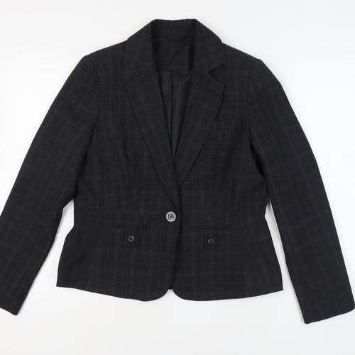 e-vie Women's Black Check Blazer UK 14