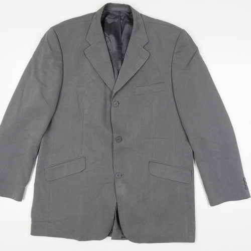 Amici Men's Grey Striped Blazer 44R - Business Jacket