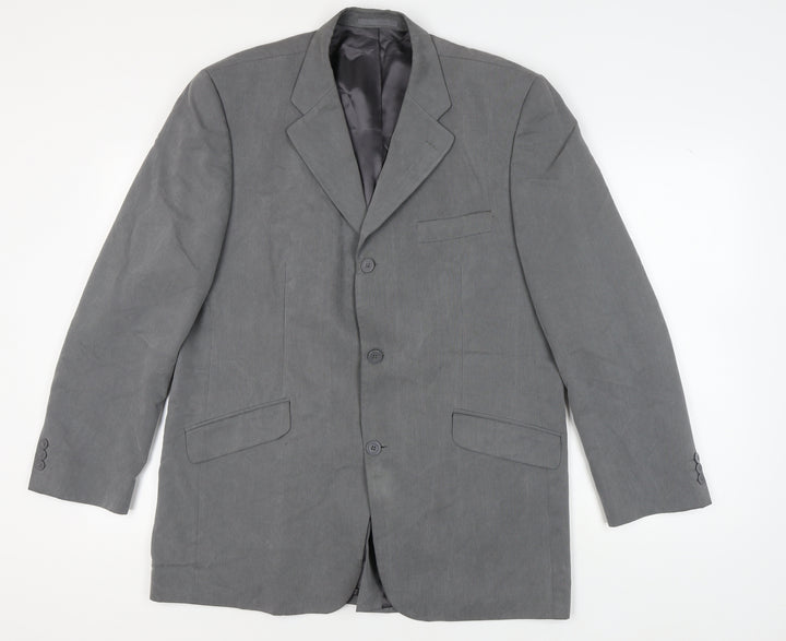 Amici Men's Grey Striped Blazer 44R - Business Jacket