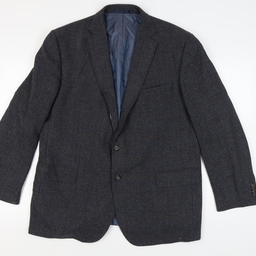 Marks and Spencer Men's Grey Check Blazer 46R