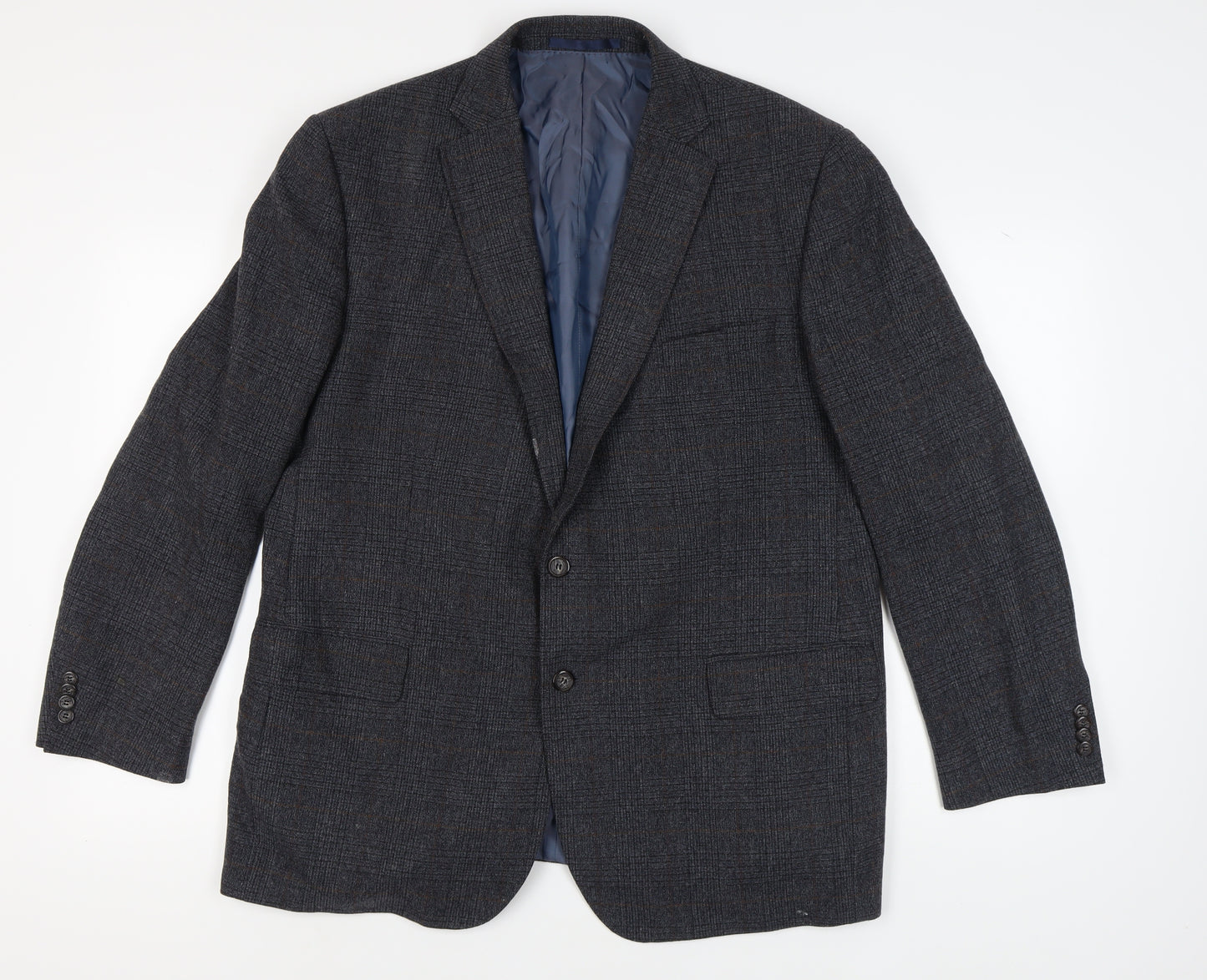 Marks and Spencer Men's Grey Check Blazer 46R