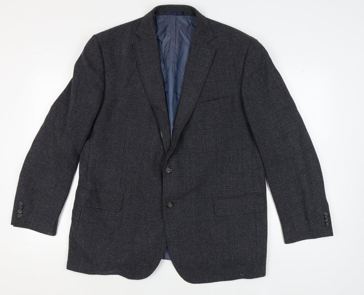 Marks and Spencer Men's Grey Check Blazer 46R