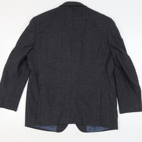 Marks and Spencer Men's Grey Check Blazer 46R