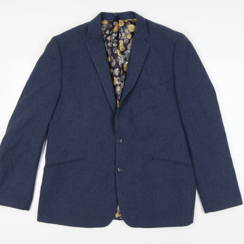 Gianni Feraud Men's Blue Blazer Jacket, Size 48