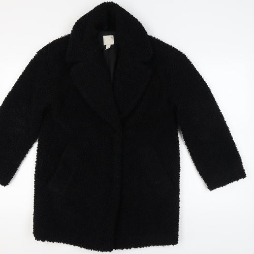 H&M Women's Black XS Overcoat - Stylish Mid-Length