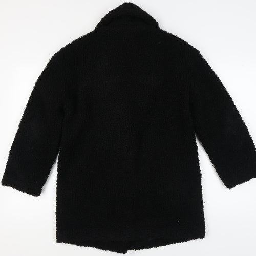 H&M Women's Black XS Overcoat - Stylish Mid-Length