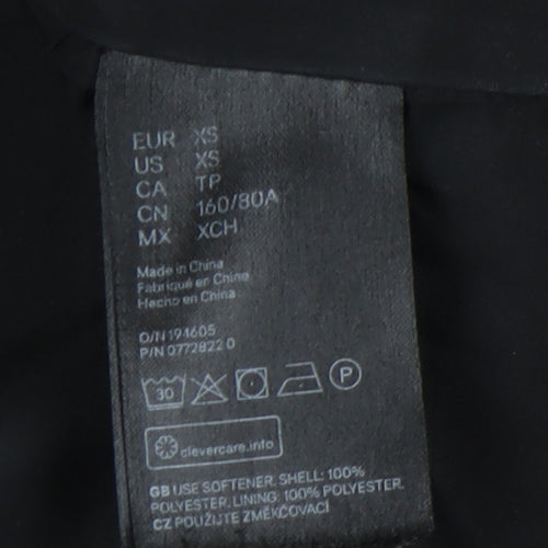 H&M Women's Black XS Overcoat - Stylish Mid-Length