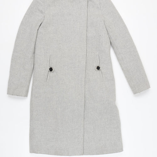 Mango Women's Grey Long Coat XS - Classic Wool Blend
