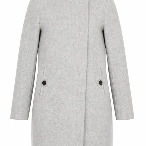 Mango Women's Grey Long Coat XS - Classic Wool Blend
