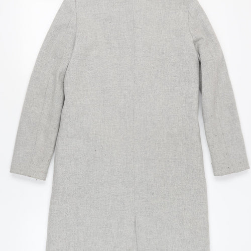 Mango Women's Grey Long Coat XS - Classic Wool Blend