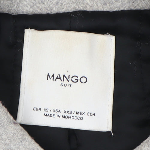Mango Women's Grey Long Coat XS - Classic Wool Blend