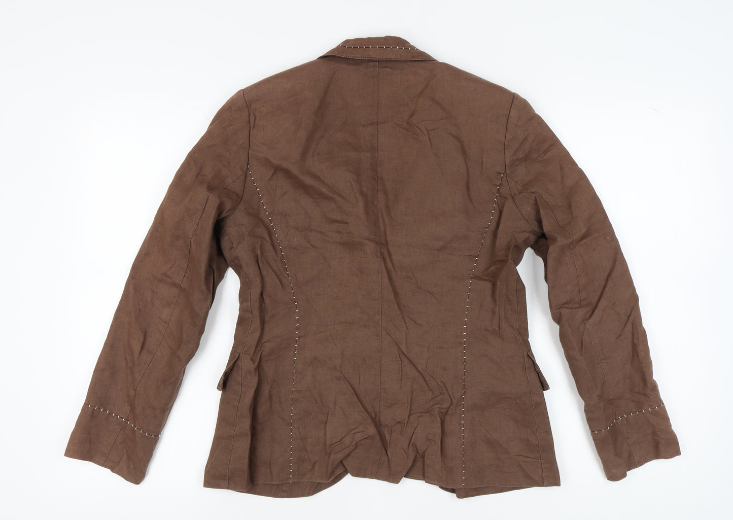 Marks and Spencer Women's Brown Linen Blazer Size 12