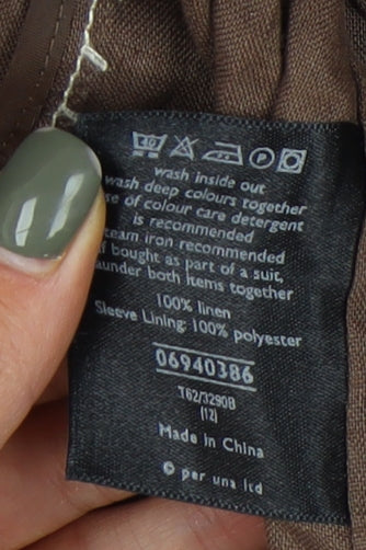 Marks and Spencer Women's Brown Linen Blazer Size 12