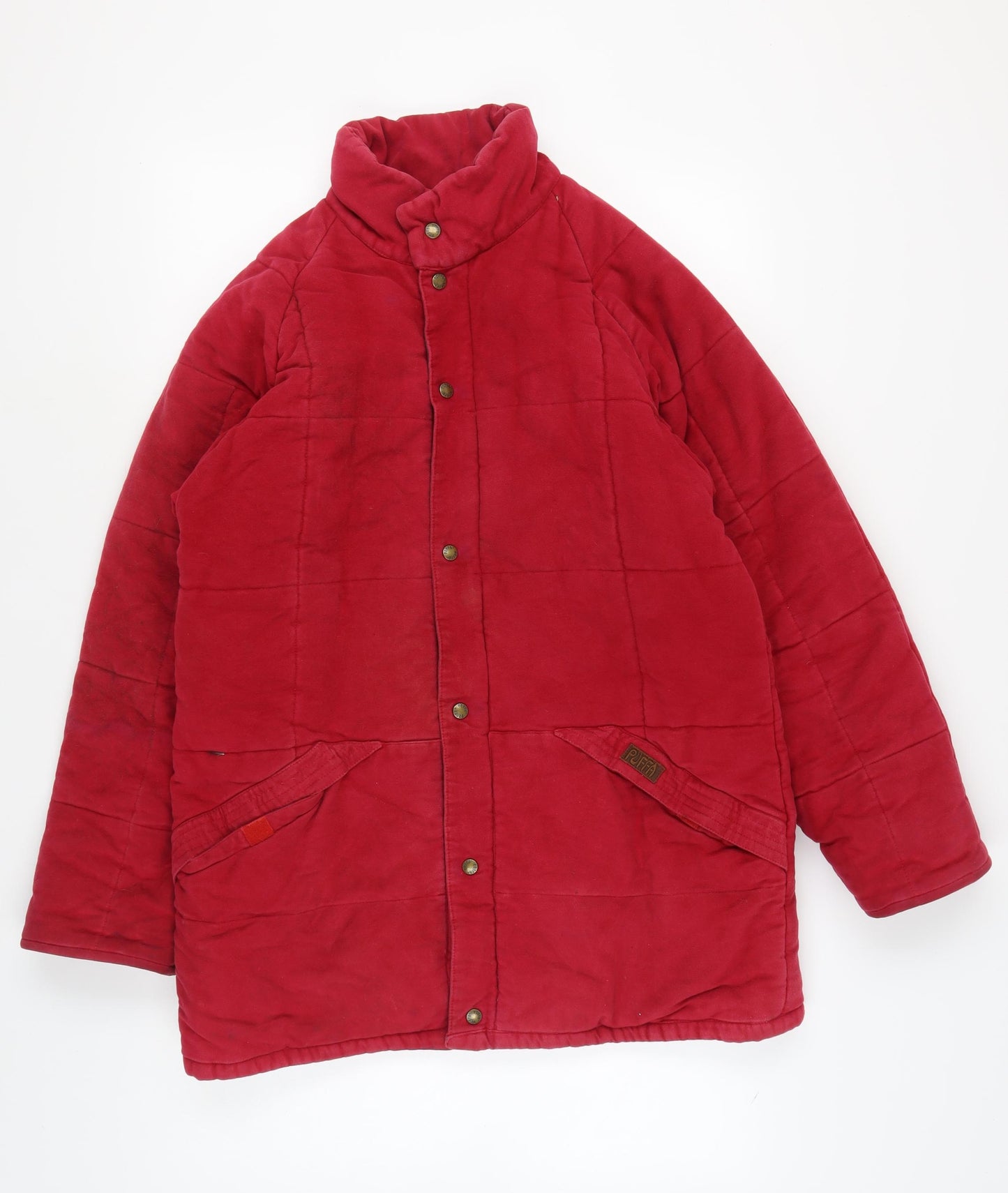 PUFFA Women's Red Quilted Mid-Length Jacket M