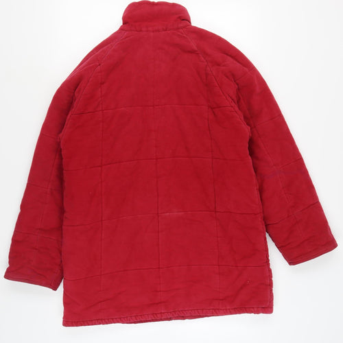 PUFFA Women's Red Quilted Mid-Length Jacket M