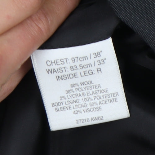 Greenwoods Classic Men's Grey Blazer 38 Regular Jacket