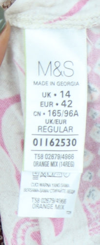 Marks and Spencer Women's Multicoloured Paisley Sheath Dress 14