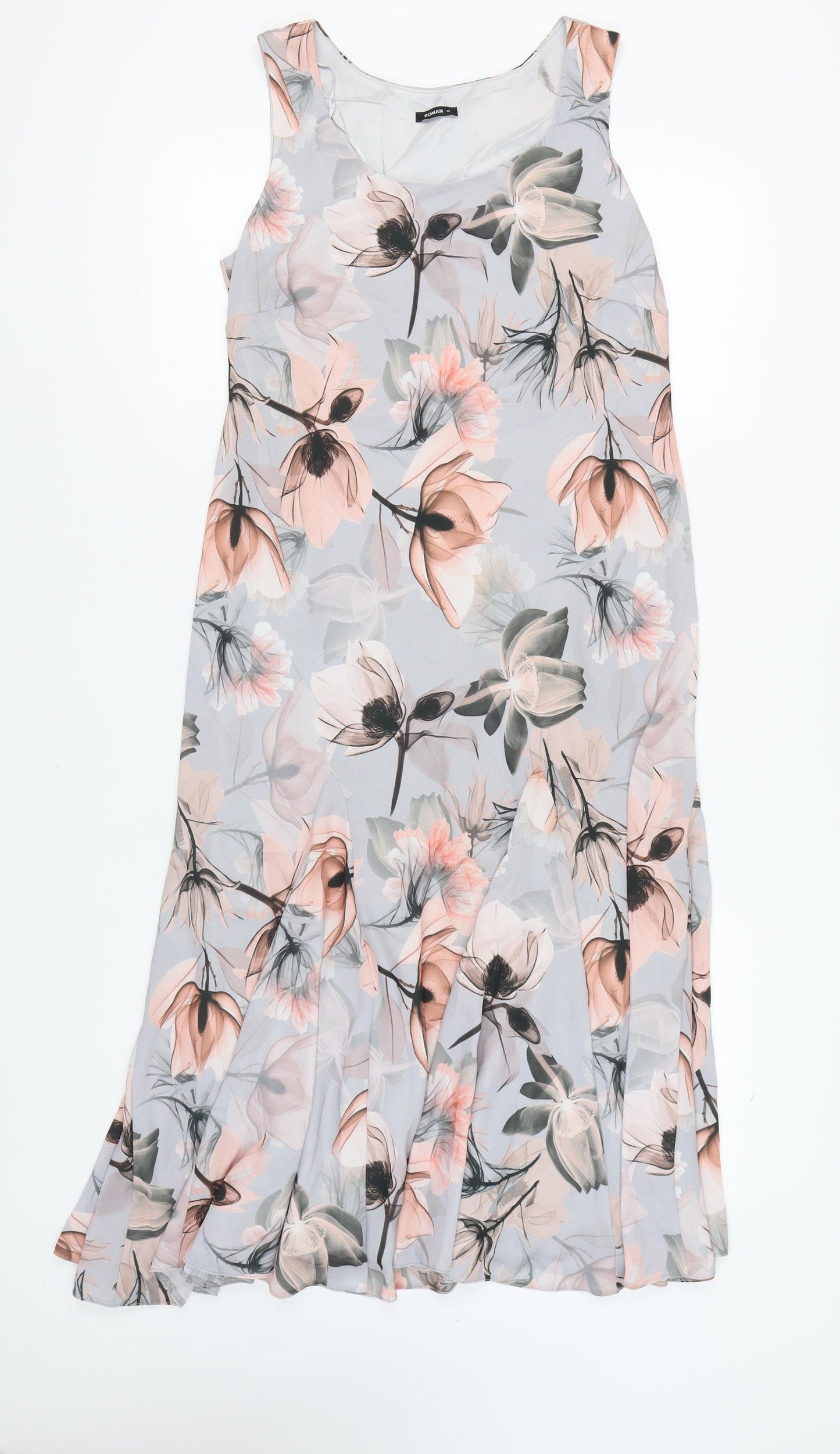 Roman Women's Floral Sleeveless Dress Size 14