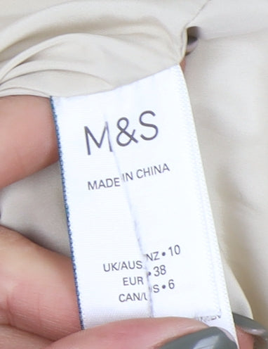 Marks and Spencer Women's Beige Puffer Coat Size 10